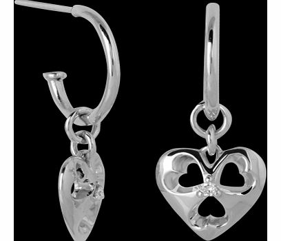 Goldsmiths Silver Heart Drop Earrings