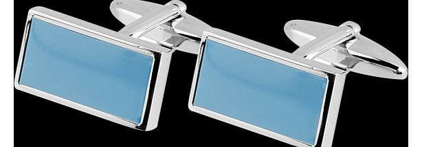 Sky Blue Enamel Rectangle Cufflinks