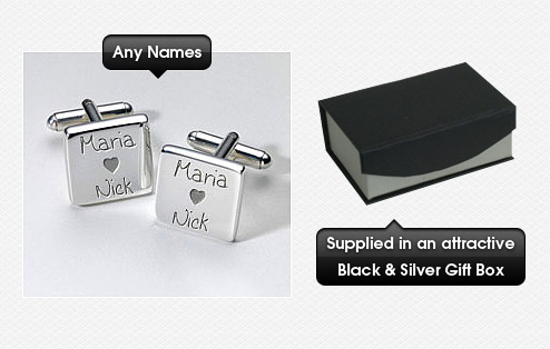 Engraved Cufflinks - Loving Couples