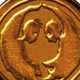 Gold Angel Devil Button