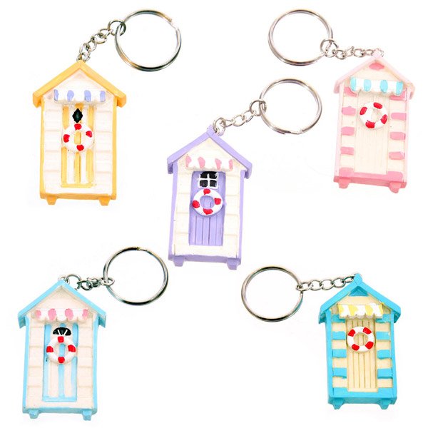 Beach Hut Key Ring