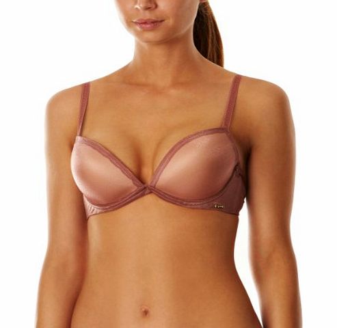 Gossard Glossies Padded Plunge Womens Bra Mocha 34E