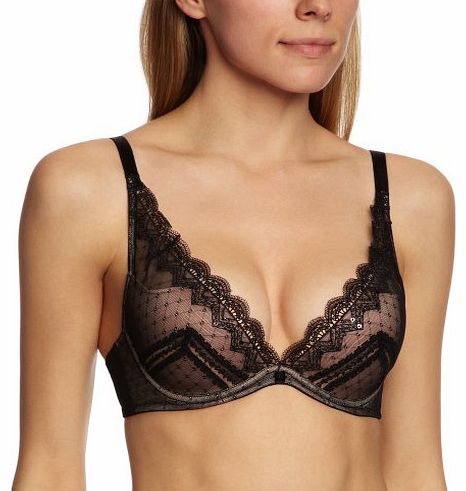 Sophia Padded Plunge Womens Bra Black 36E