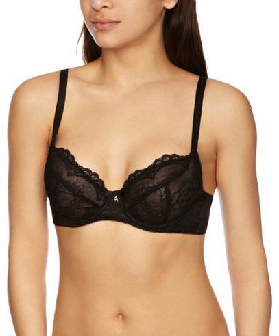 Superboost Lace Non-Padded Balcony Womens Bra Black 34B