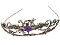 Bat Tiara Bronze with Purple