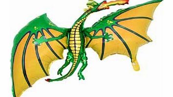 36 Inch Green Dragon Shaped Foil Balloon - Air or Helium