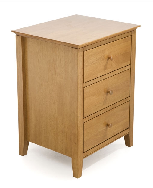 3 Drawer Bedside Table - Golden Cherry