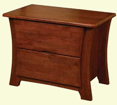 BEDSIDE CABINET 2 DRAWER DARK FURNITURE