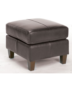 Leather Footstool - Chocolate