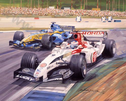 Graham Turner Michael Turner - Podium Performance - Jenson Button Print