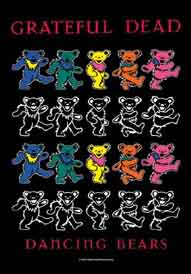 Grateful Dead Dancing Bears Textile Poster