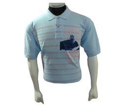 Gravy Guitar print stripe polo