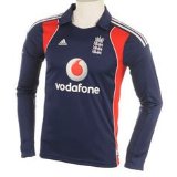 Adidas England One Day International LS Shirt Red/Navy Medium