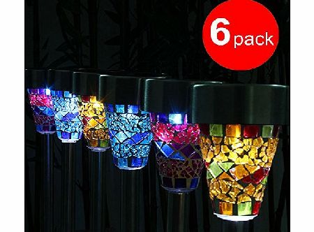 GRDE M 6xOriginality garden ideas,lovely solar lights,nice garden solar light ,classy outside lights ,outdoor lighting,solar garden lights, Solar Mosaic Border Garden Lights garden decoration,use for