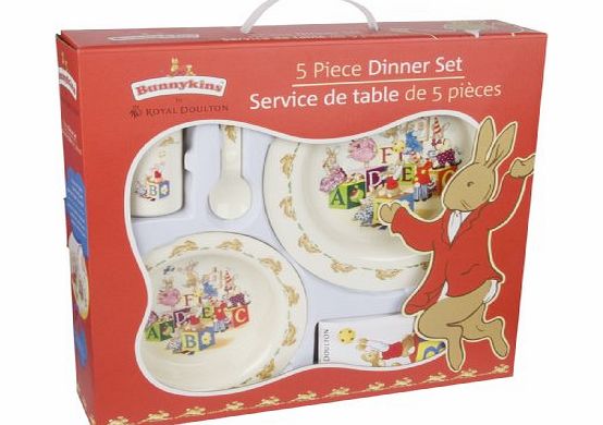 Great Gizmos Bunnykins ABC Blocks 5 Piece Dinner Set