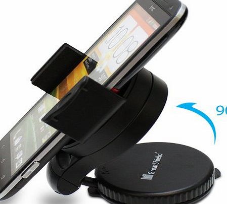 GreatShield Windshield Dashboard Universal Smart Holster Car Mount for Samsung Galaxy S4/S3/S3 Mini, Note 3, Bla