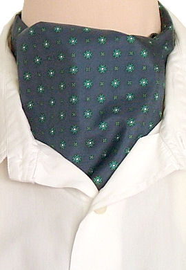 green Flowers Casual Cravat