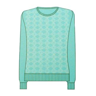 DIAMOND INTARSIA SWEATER (DUCK EGG/ECRU) 12