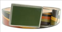 Green Rectangle - Swirl Leather Belt by Jon Wye