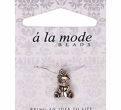 Groves A La Mode Charm, Bear, Silver