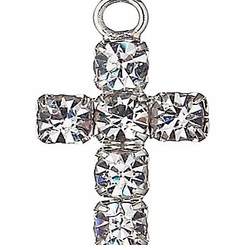 Groves A La Mode Charm, Diamante Cross, Silver