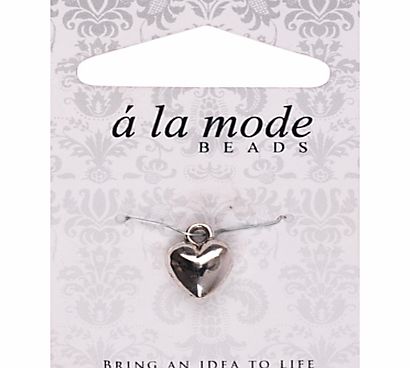 Groves A La Mode Charm, Heart, Silver