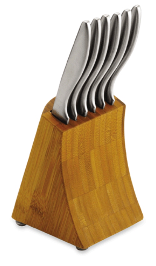 Grunwerg 6 Piece Steak Knife In Bamboo Block