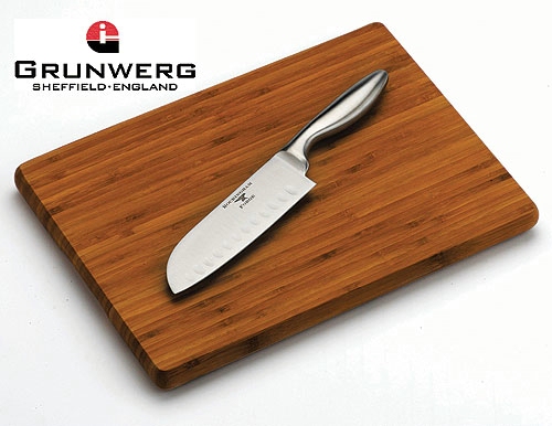 Bamboo Santoku Knife and Board