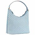 Gucci Light Blue Suede Signature Hobo Bag