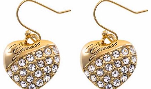 Guess Heart Drop Earrings