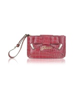 Guess Lulin - Croco Stamped Patent Mini Clutch