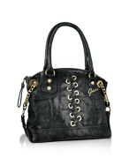 Guess Maude - Black Vintage Eco-Leather Large Satchel