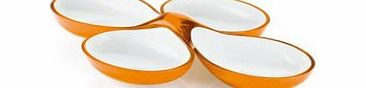 Vintage 2 Two-tone Interlocking Dishes Orange