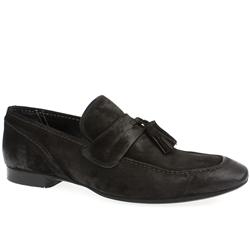 H By Hudson Male Captain Tassle Loafer Suede Upper in Black