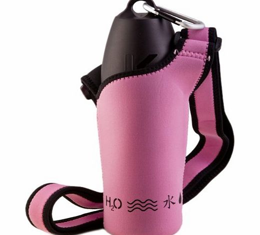 H2O4K9 Neoprene Water Bottle Carrier, Baby Pink