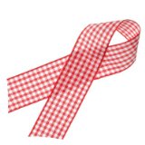 Gingham Check Ribbon - Red