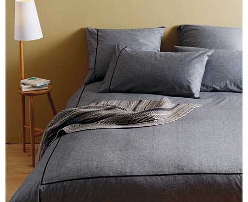 Habitat Chambray Black Bedding Set - Double