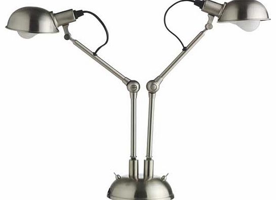 Tommy 2 Headed Desk Lamp - Silver