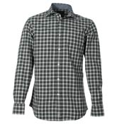 Green and White Check Shirt