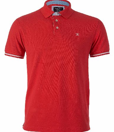 Hackett Jacquard Collar Polo Coral Orange