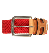 Red Parachute Webbing Plaited Buckle Belt