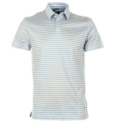 YD Bright Sky Blue and White Stripe Polo