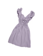 Iris Cap Sleeve Ruffled Silk Dress