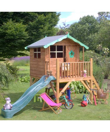 Wooden Tower Playhouse & Slide