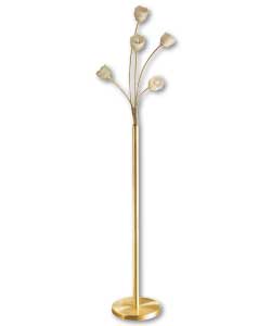 HALOGEN 5 Light Floor Standing Lamp - Brass Finish