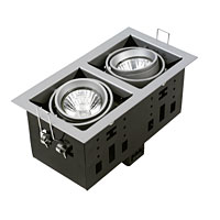 HALOLITE GU10 Adjustable Downlight Twin Satin Silver