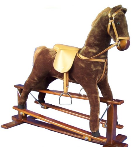Large Glide and Ride Plush Chestnut Rocking Horse.