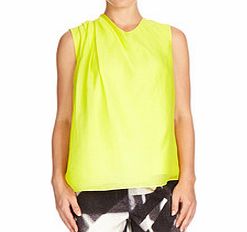 Halston Heritage Lemon high-neck sleeveless blouse