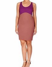 Orange and pink sleeveless mini dress