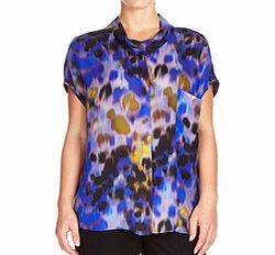 Sapphire pure silk short-sleeved blouse